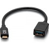 USB kabelis C2G A moteris SuperSpeed USB 5 Gbps adapteris - USB kabelis - USB Type A (W) prie 24 pin USB-C (M) - USB 3.2 Gen 1 - 30 V - 15 cm - lietas - juodas