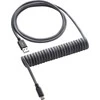 Klaviatūra CableMod Classic Coiled Cable susuktas klaviatūros laidas USB-C į USB Type A, Carbon Pilkas – 150cm