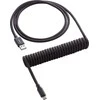 Klaviatūra CableMod Classic Coiled Cable susuktas klaviatūros laidas USB-C į USB Type A, Midnight Juodas – 150cm