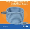 Club 3D USB-C į USB-C kabelis 2M/MAGNETINIS MĖLYNAS CLUB3D