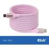 Club 3D USB-C į USB-C kabelis 2M/MAGNETINIS ROŽINIS CLUB3D