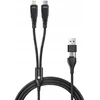USB Connect IT laidas CONNECT IT 4w1 USB-C/USB Lightning/USB-C 1.25m juodas laidinis laidas