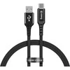 „Crong Armor Link“ – iš USB-C į USB-A 60 W pinto kabelio maitinimo tiekimas greitas įkrovimas 150 cm (juodas)
