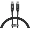 „Crong Armor Link“ – iš USB-C į USB-C 60 W pinto kabelio maitinimo tiekimas greitas įkrovimas 150 cm (juodas)