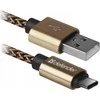 Defender USB AM-TYPE C 1,0m 2.1A Auksinis