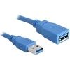 „Delock“ ilgintuvas USB 3.0 tipo A kištukas > USB 3.0 tipo A moteriškas 5 m mėlynas