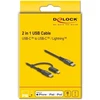 DeLOCK 81170, 1 m, USB C, USB C/Lightning, USB 2.0, Juodas