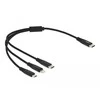 „Delock“ USB įkrovimo laidas „3 viename“ C tipo USB iki „Lightning“ / „Micro USB“ / „C tipo USB“ 30 cm