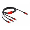 Kabelis USB Delock USB-C - 3x USB-C 1 m Juodai-raudona (86713)