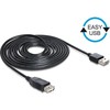 USB kabelis Delock USB-A - USB-A 3 m Juodas (83372)
