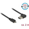 Kabelis USB Delock Easy USB, Typ Micro-B, 2m, juoda (85166)