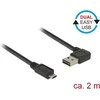 USB kabelis Delock Easy USB, Micro-B tipo, 2m, juodas (85166)