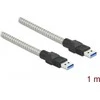 DELOCK USB 3.2 Gen 1 A tipo kištukinis kabelis su metaliniu apvalkalu 1 m.