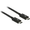 DELOCK laidas Thunderbolt 3 USB-C kištukas > USB-C vyriškas pasyvus 0,5 m 5 A 40 Gb/s juodas