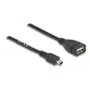 KABELIS USB MINI(M)->USB-A(F) 2.0 0.5M JUODA DELOCK