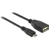 Delock Atrakinimo kabelis USB micro-B kištukas > USB 2.0-A moteriškas OTG 50 cm
