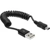 DELOCK kabelis USB 2.0-A kištukas > USB mini vyriškas suvyniotas kabelis