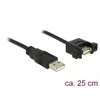 Delock kabelis USB 2.0 A kištukas > USB 2.0 A kištukas montavimui 0,25 m