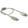 Kabelis USB Delock USB-A - USB-A 0.3 m Permatomas (82244)