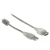 Kabelis USB Delock USB-A - USB-A 0.3 m Permatomas (82244)