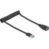 Kabelis USB Delock USB-A - USB-A 0.6 m Juodas (90367)
