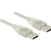KABELIS USB-A M/M 2.0 1M PRZEZROCZYSTY FERITAS DELOCK