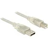 DELOCK kabelis USB 2.0 A jungtis > USB 2.0 B jungtis skaidri 3m