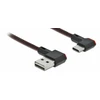KABELIS USB-C(M)->USB-A(M) 2.0 0.5M KAMPINIS PRAWO Juodas DELOCK