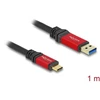 Kabelis USB Delock USB-A - USB-C 1 m Raudona (80617)