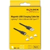 Kabelis USB Delock USB-A - USB-C + microUSB + Lightning 1 m Juodas (88165)