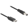 Kabelis USB Delock USB-C - DC 5.5 x 2.1 mm 1 m Juodas (85397)