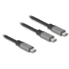 Kabelis USB Delock USB-C - 2x USB-C 1.2 m Juodai-pilka (81271)