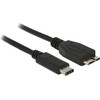 USB kabelis Delock USB-C - mikroUSB 1 m Juoda (83677)