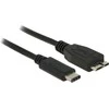 USB kabelis Delock USB-C - mikroUSB 1 m Juoda (83677)