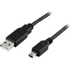 Kabelis DELTACO USB 2.0, Type A Male - Type Mini B Male, 2m, juodas / USB-26S