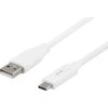 DELTACO USB 2.0 kabelis, Type C - Type A vyriškas, 0,5m, baltas / USBC-1008M