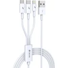 USB laidas Devia Smart 3in1 microUSB-Lightning-Type-C 1.2m baltas