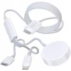 Devia kabelis 3in1 Smart EA520 USB-C - USB-C + Lightning baltas su indukciniu magnetiniu įkrovikliu Apple Watch