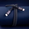 Telforceone Maxlife MXUC-11 magnetinis laidas USB-C - USB-C 1,0 m 100W juodas nailonas