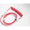 Klaviatūra Ducky Premicord Apple Raudona Coiled Cable susuktas klaviatūros laidas, USB-C į USB-A – 1,8m
