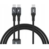 Dudao L3F 2in1 kabelis 100W 1.2m 2 x USB-C – juodos spalvos
