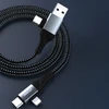 Dudao L20 Pro 4-in-1 USB-A / USB-C – Lightning / USB-C kabelis – juodos spalvos