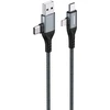 Dudao L20 Pro 4-in-1 USB-A / USB-C – Lightning / USB-C kabelis – juodos spalvos
