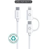 Kabelis USB eStuff ES600170 1 m USB C do USB C/Lightning Baltas