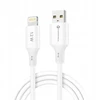USB A tipo laidas su „Lightning“ jungtimi Forcell F-Energy 2,4A 12W silikoninis, 1 m, C343 baltas
