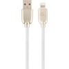 GEMBIRD CC-USB2R-AMLM-2M-W Gembird Premium guminis 8 kontaktų įkrovimo ir duomenų kabelis, 2m, baltas