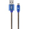 GEMBIRD CC-USB2J-AMmBM-2M-BL Gembird Premium džinsai (džinsiniai) Micro-USB laidas su metalinėmis jungtimis, 2m, mėlynas