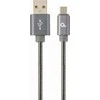 GEMBIRD CC-USB2S-AMmBM-1M-BG Gembird Premium spiralinis metalinis Micro-USB įkrovimo ir duomenų kabelis, 1m, metalinis-pilkas