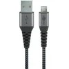 USB kabelis Goobay USB-A - mikroUSB 1 m Pilkasis (49282)