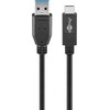 Kabelis USB Goobay USB-A - USB-C 1 m Juodas (RB41074)